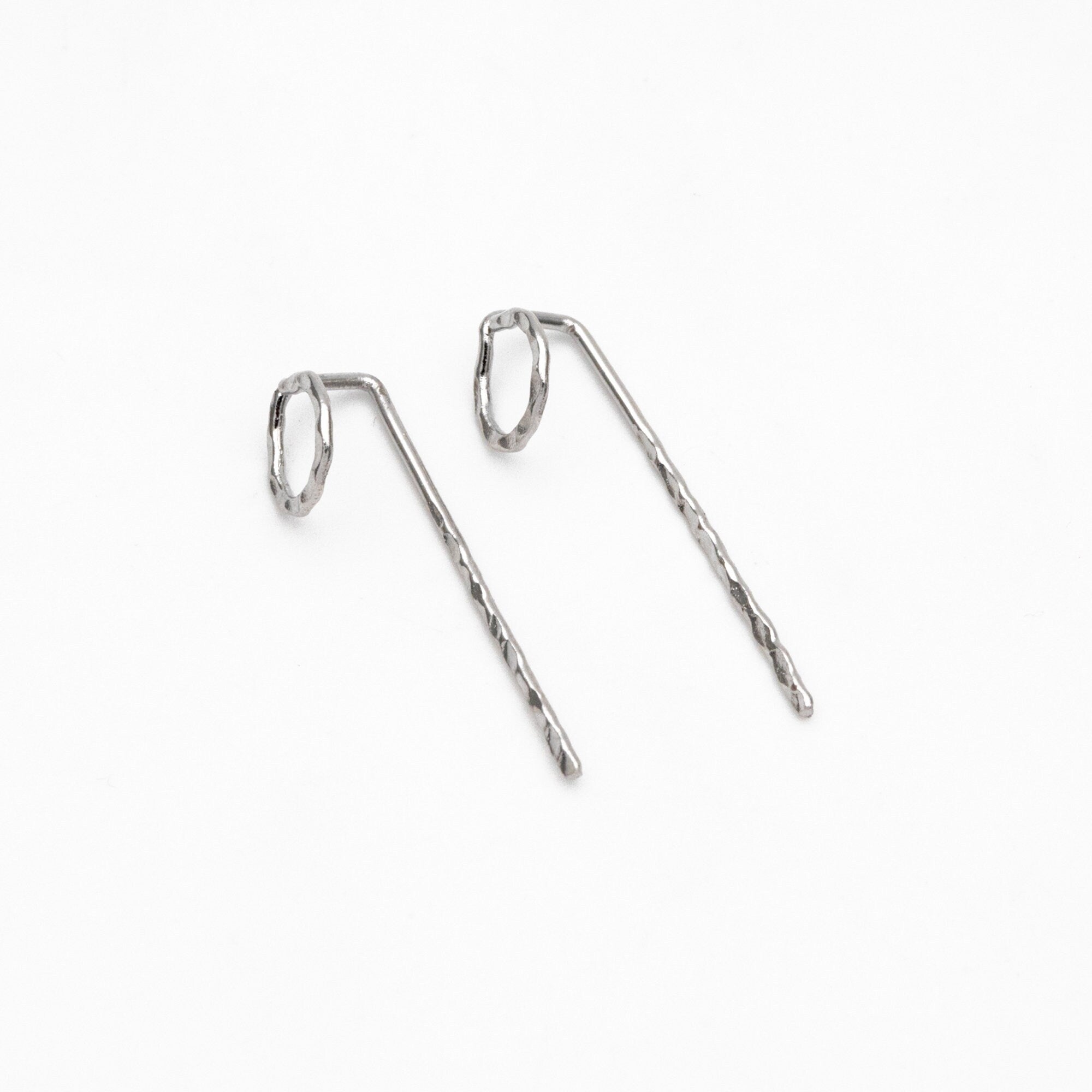 10pcs Gold/ Silver Hammered Hoop Ear Hooks, Gold/ Rhodium plated Brass, Minimalist Round Earrings (GB-4431)
